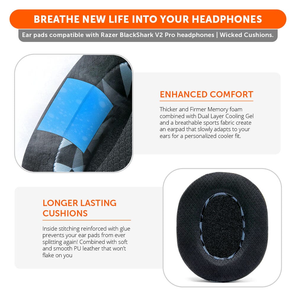Razer Blackshark V2 Pro Earpads - WC FreeZe Cooling Gel (PRE 2023 model) - Image 9