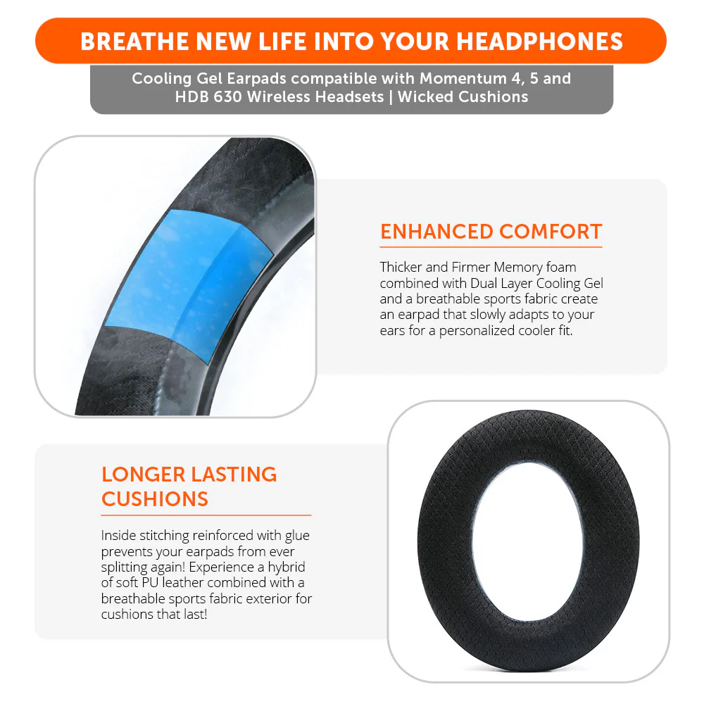Sennheiser Momentum 4 & HDB 630 Earpads - WC FreeZe Cooling Gel - Image 15