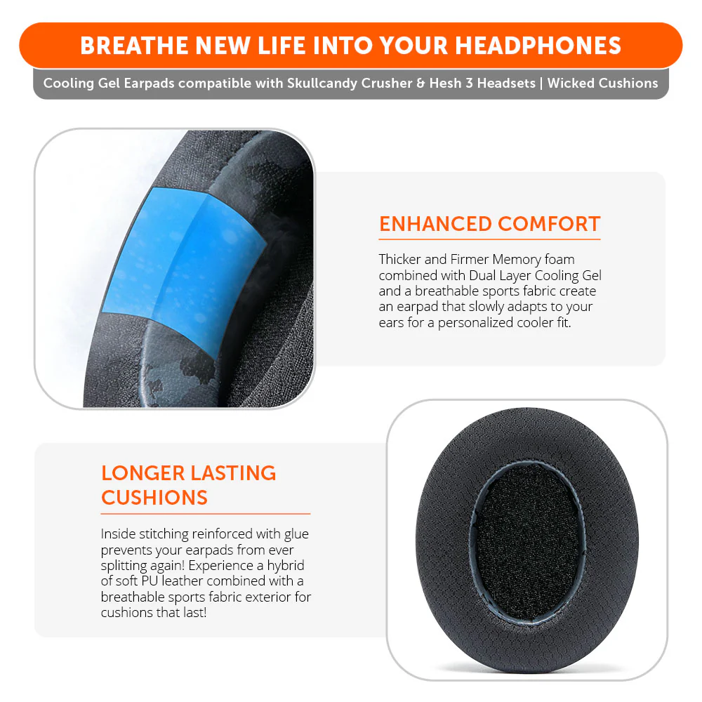 Skullcandy Hesh 3, Evo, and Crusher Replacement Earpads - WC FreeZe Crusher - Image 10