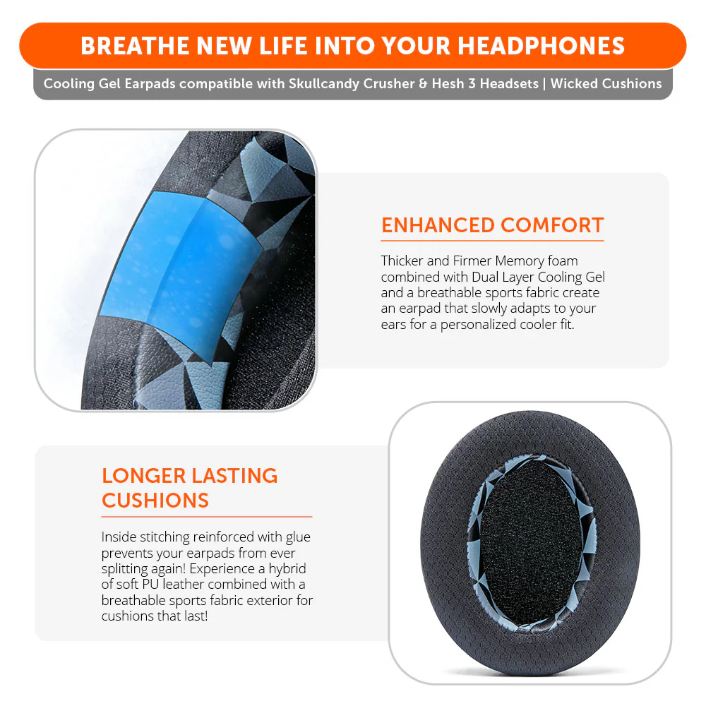 Skullcandy Hesh 3, Evo, and Crusher Replacement Earpads - WC FreeZe Crusher - Image 31
