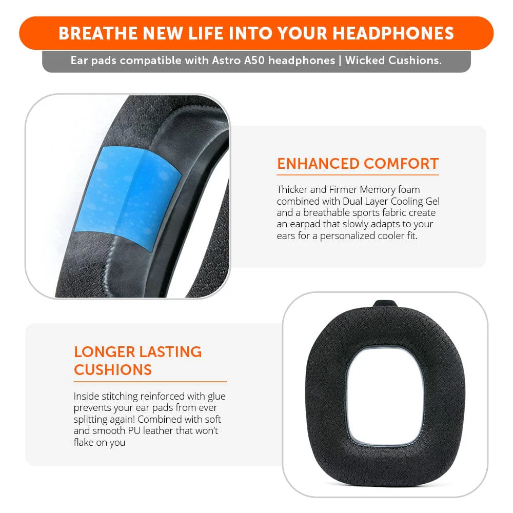 Astro A50 Gen 4, Gen 5 and A50X Earpads - WC FreeZe Cooling Gel - Image 3