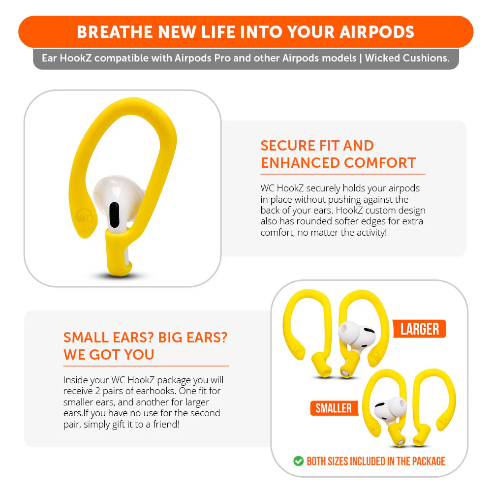 WC HookZ - Over Ear Hooks for Airpods Pro 1, 2 & Airpods 1, 2, 3 - Image 15
